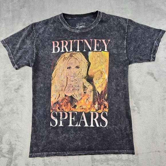 Britney Spears T-Shirt Women's‎ S/P Gray Stonewash Vintage Style Front Graphic - Picture 1 of 6